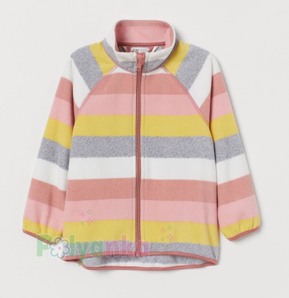 H&M Детская кофта флисовая в полоску разноцветная - Картинка 1