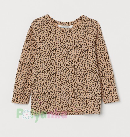 H&M Футболка с длинным рукавом детская леопардовая - Картинка 1